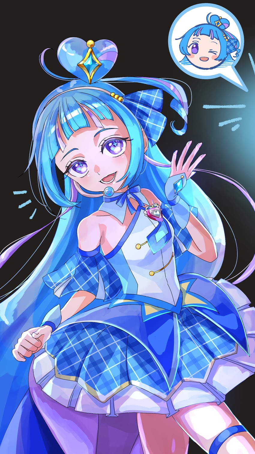 aokaze nana and cure wink (precure and 1 more) drawn by yummi