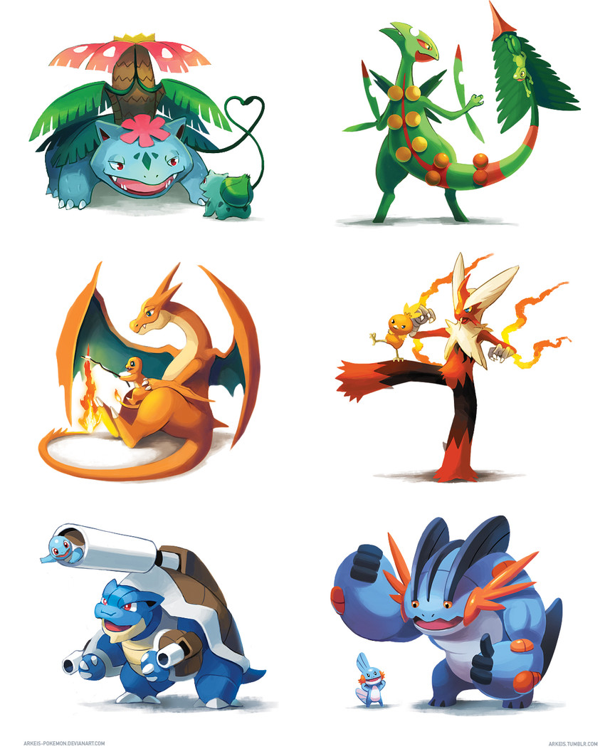 charizard, bulbasaur, squirtle, charmander, torchic, and 13 more (pokemon) drawn by arkeis-pokemon