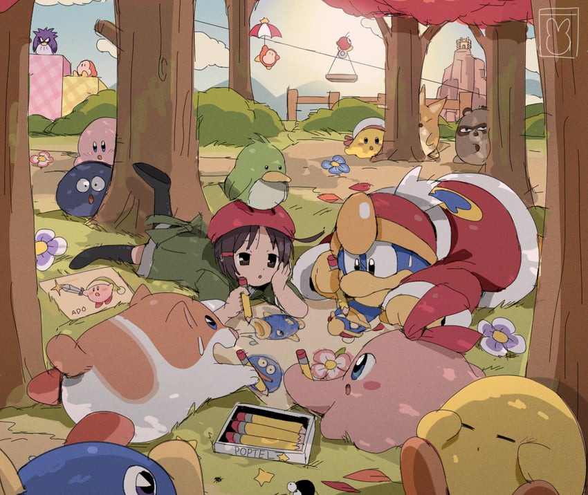 kirby, waddle dee, king dedede, adeleine, gooey, and 12 more (kirby) drawn by bendedede
