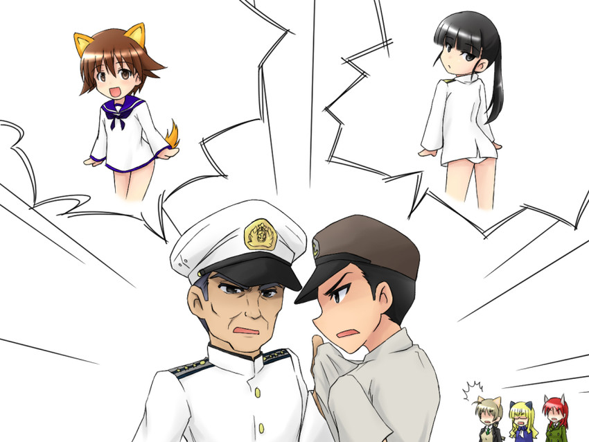 miyafuji yoshika, perrine h. clostermann, lynette bishop, sakamoto mio, minna-dietlinde wilcke, and 2 more (world witches series and 1 more) drawn by isosceles_triangle_(xyzxyzxyz)