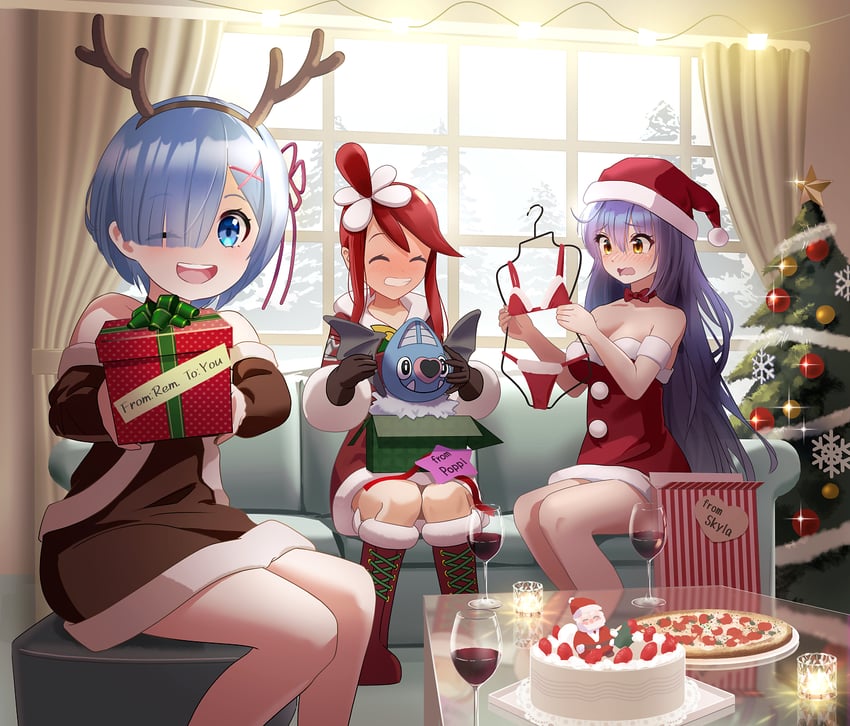 rem, poppi, poppi qtpi, swoobat, and skyla (pokemon and 5 more) drawn by blackminolith_(2ne)