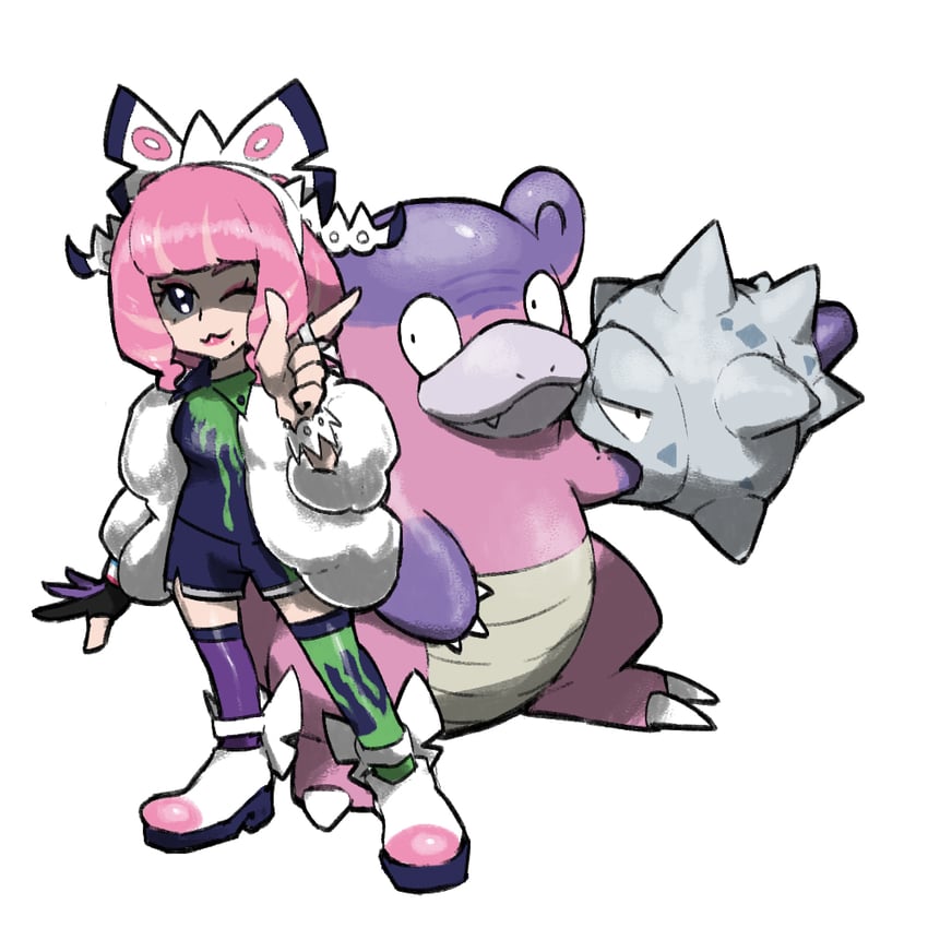 klara and galarian slowbro (pokemon and 1 more) drawn by blacknirrow