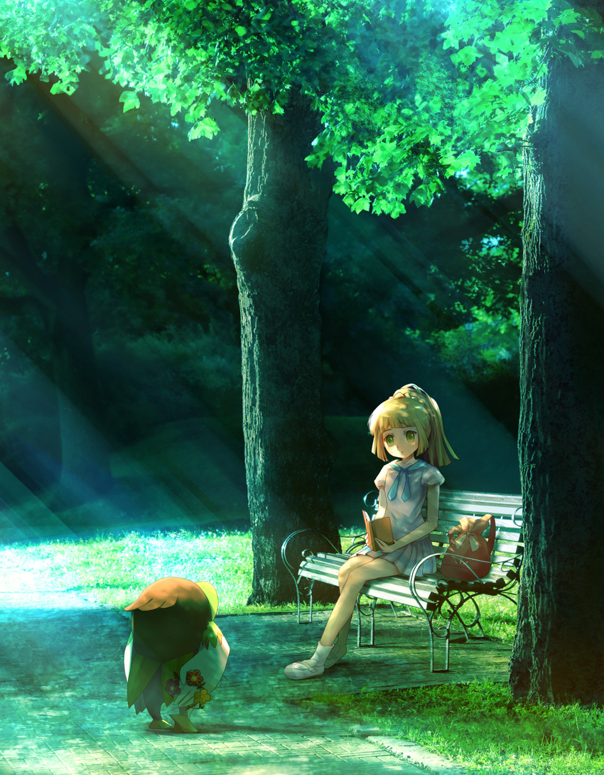 lillie and dartrix (pokemon and 1 more) drawn by ribero