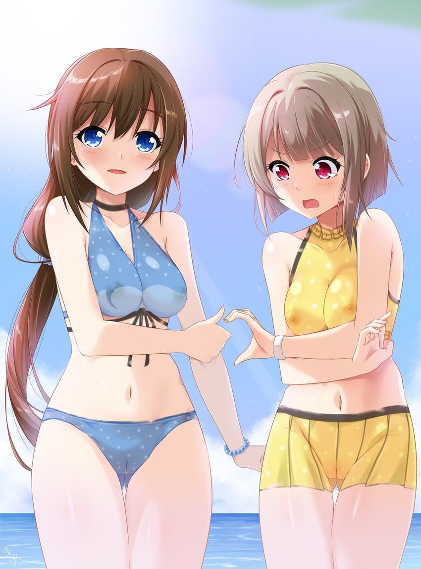 osaka shizuku and nakasu kasumi (love live! and 1 more) drawn by bunji