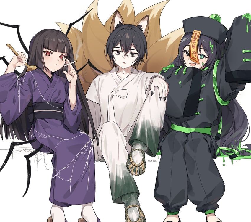 yi sang, hong lu, and ryoshu (project moon and 1 more) drawn by love_mintchoco