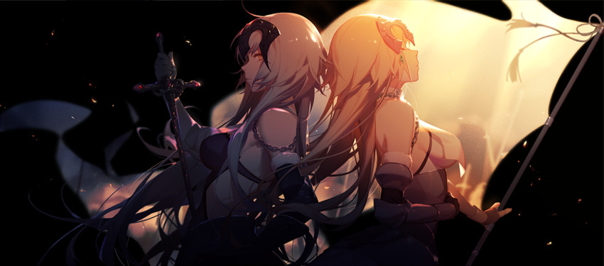 jeanne d'arc and jeanne d'arc alter (fate and 2 more) drawn by ask_(askzy)