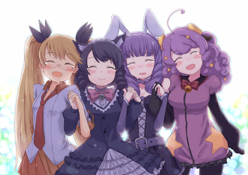 cyan, retoree, chuchu, and moa (show by rock!!) drawn by kokotetsu