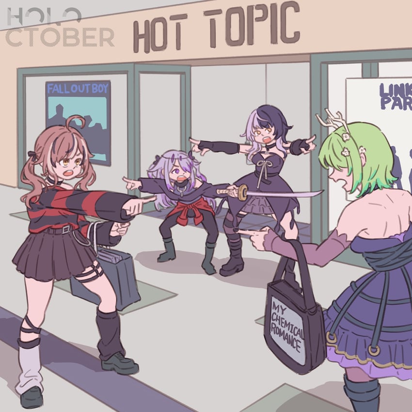 nanashi mumei, ceres fauna, shiori novella, and koseki bijou (hololive and 7 more) drawn by lessulie
