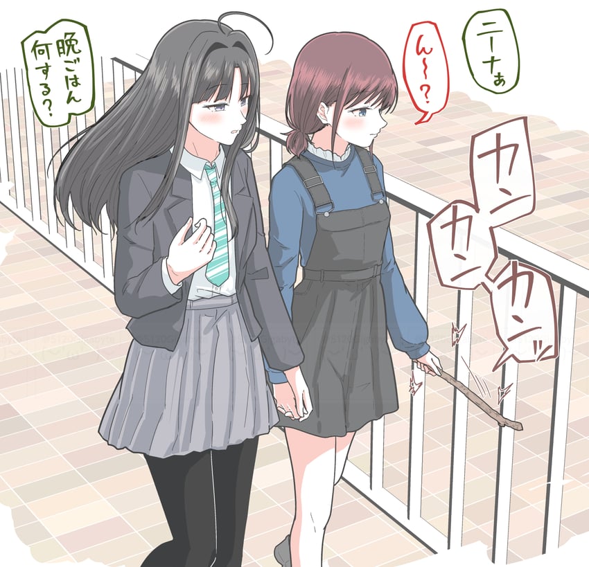 iseri nina and awa subaru (girls band cry) drawn by 5tb