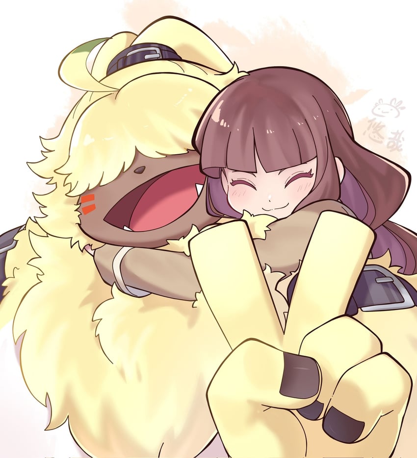 tsukiyono ruli and angoramon (digimon and 1 more) drawn by youzaiyouzai112