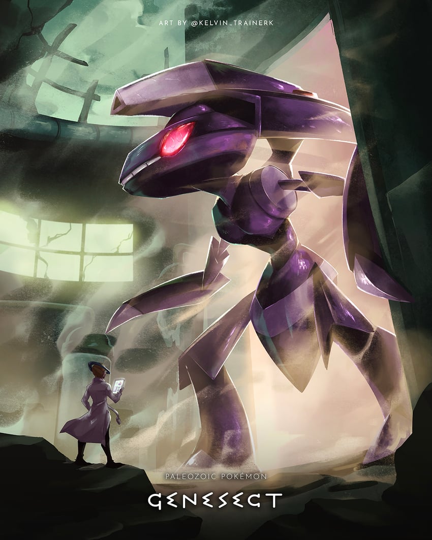 colress and genesect (pokemon and 1 more) drawn by kelvin-trainerk