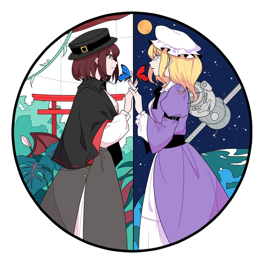 usami renko and maribel hearn (touhou and 1 more) drawn by verde525