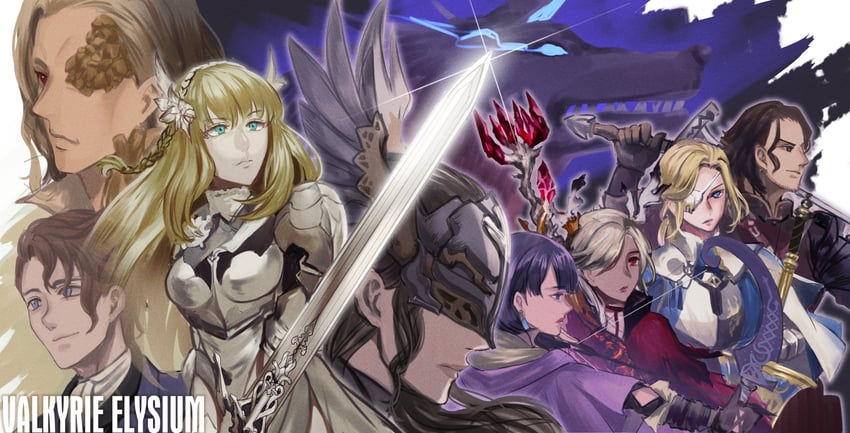 maria, hilde, and odin (valkyrie profile and 1 more) drawn by shumizoku
