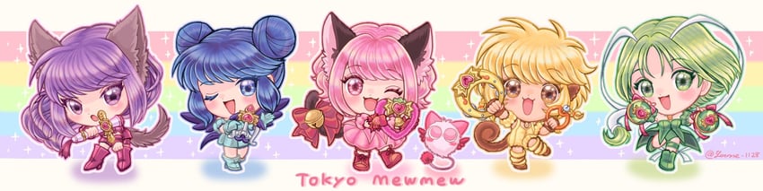 momomiya ichigo, mew ichigo, aizawa mint, fujiwara zakuro, midorikawa lettuce, and 6 more (tokyo mew mew) drawn by suruga_kanade