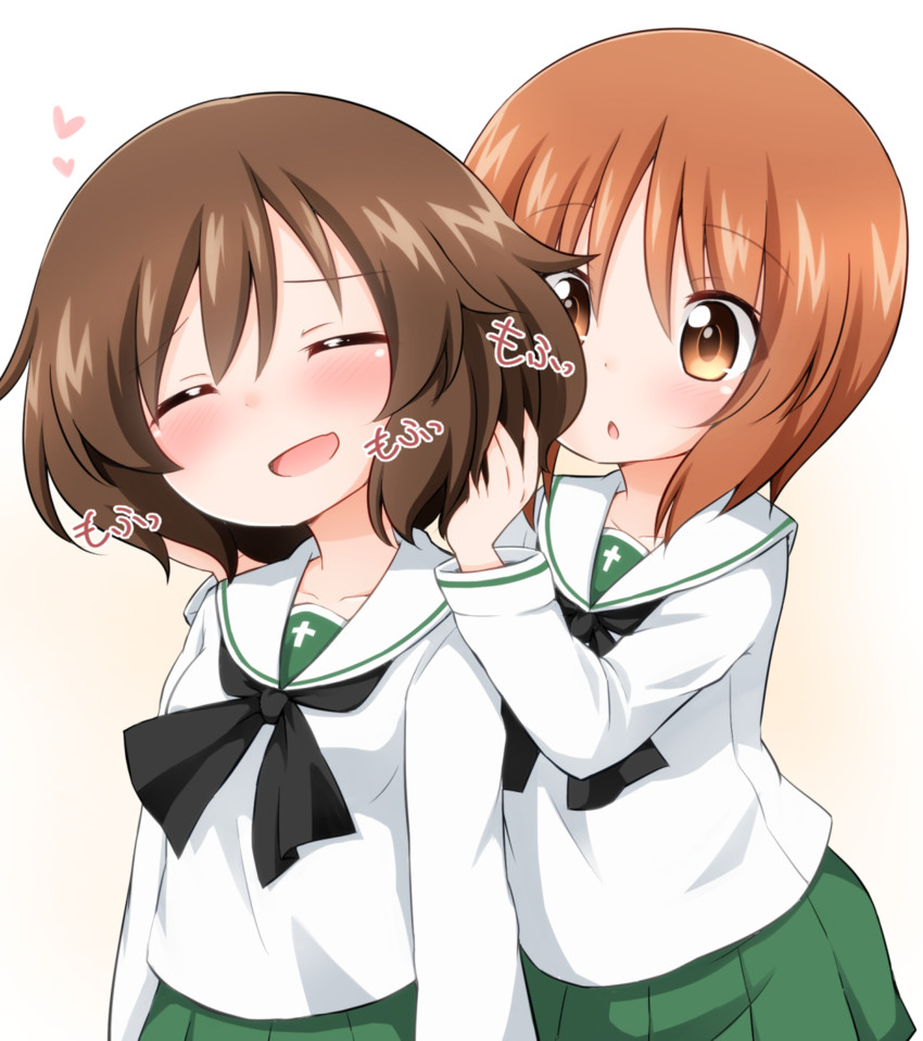 nishizumi miho and akiyama yukari (girls und panzer) drawn by suwa_yasai