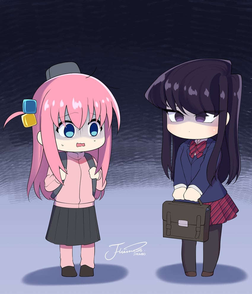 gotoh hitori and komi shouko (bocchi the rock! and 1 more) drawn by j_humbo