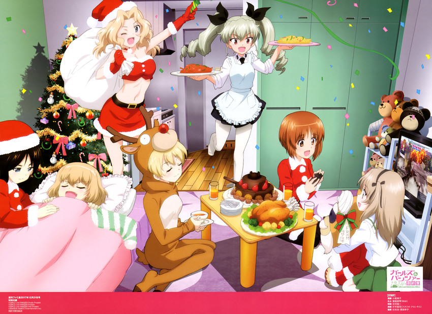 nishizumi miho, darjeeling, anchovy, kay, shimada arisu, and 3 more (girls und panzer) drawn by ogura_noriko
