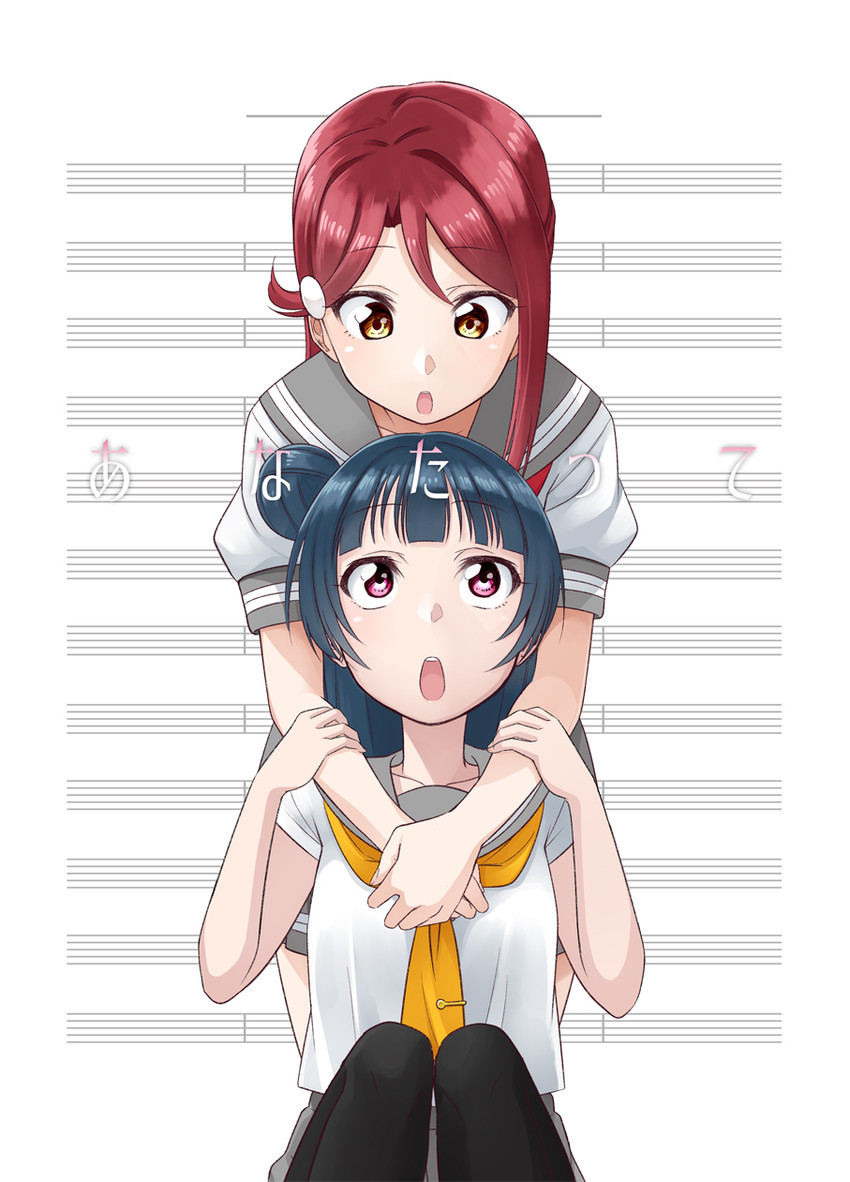 tsushima yoshiko and sakurauchi riko (love live! and 1 more) drawn by rurie_(lourie)