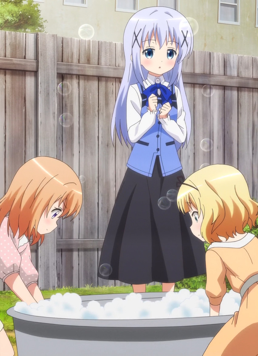 kafuu chino, hoto cocoa, and kirima syaro (gochuumon wa usagi desu ka?)