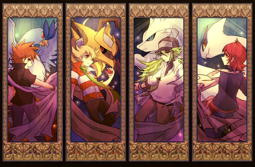 blue oak, n, silver, giratina, barry, and 3 more (pokemon and 4 more) drawn by kabocha_torute