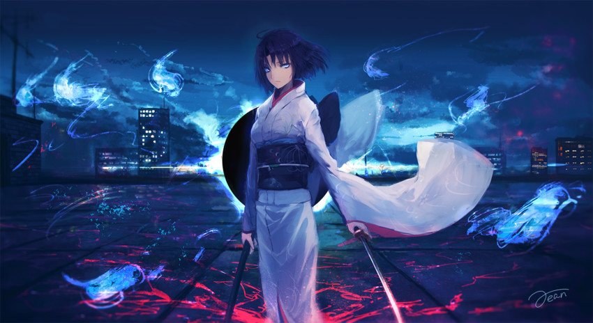 ryougi shiki and void shiki (kara no kyoukai) drawn by rean_(r_ean)