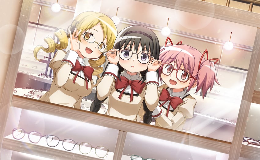 akemi homura, kaname madoka, and tomoe mami (mahou shoujo madoka magica and 1 more)