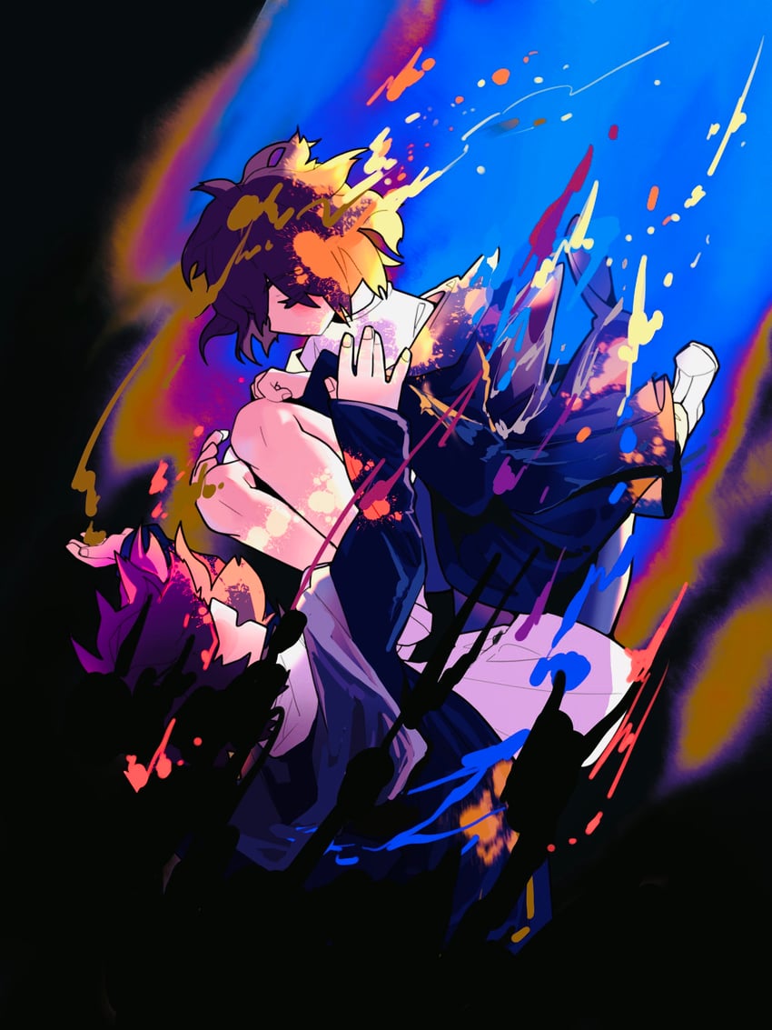 isoi haruki and origin alpha (saibou shinkyoku) drawn by ruanpapapapapa