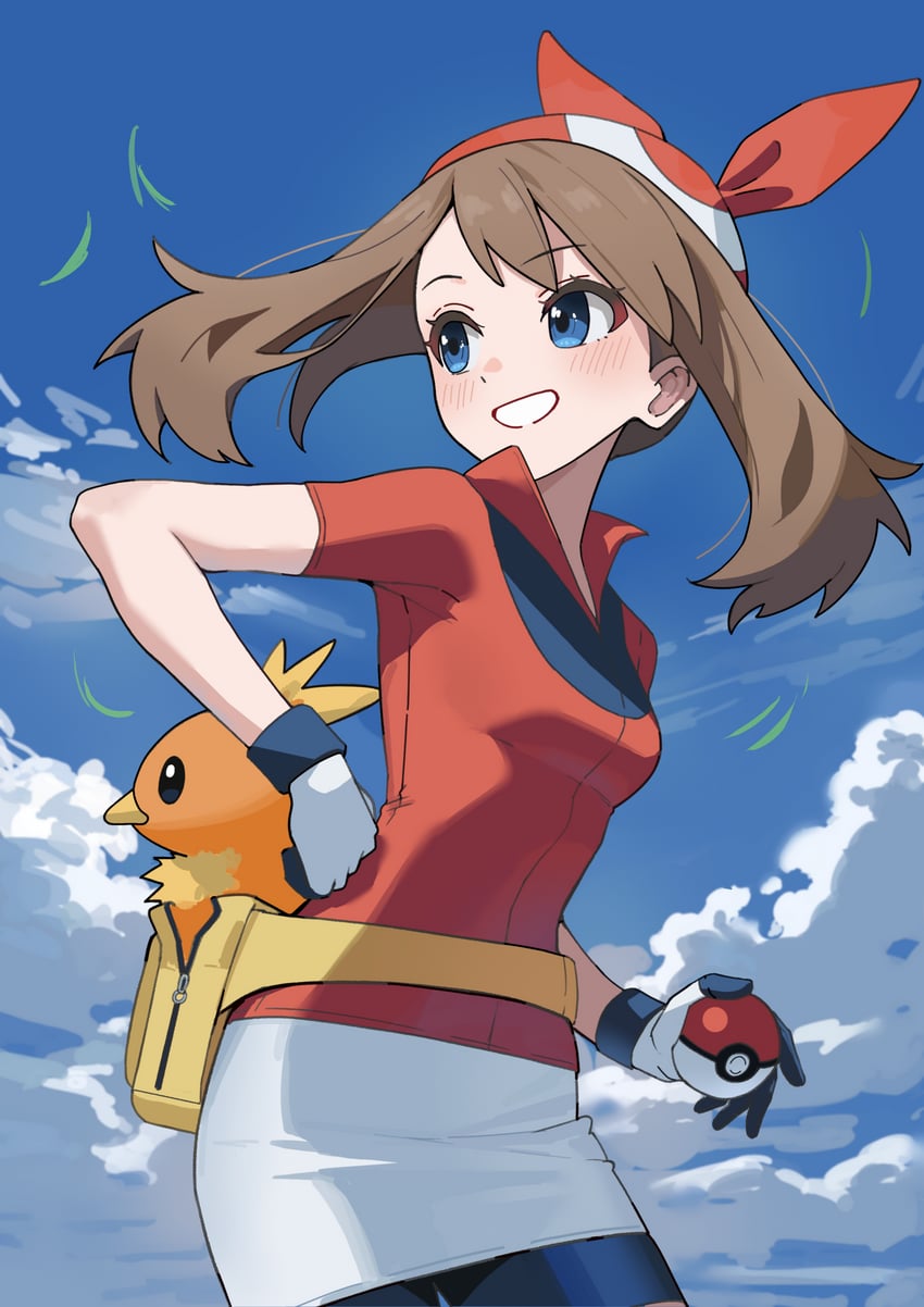 may and torchic (pokemon and 1 more) drawn by tay_(cdjk7758)