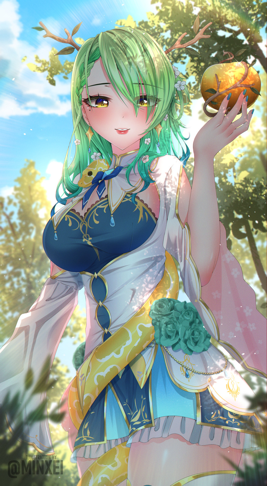 ceres fauna (hololive and 1 more) drawn by minxei