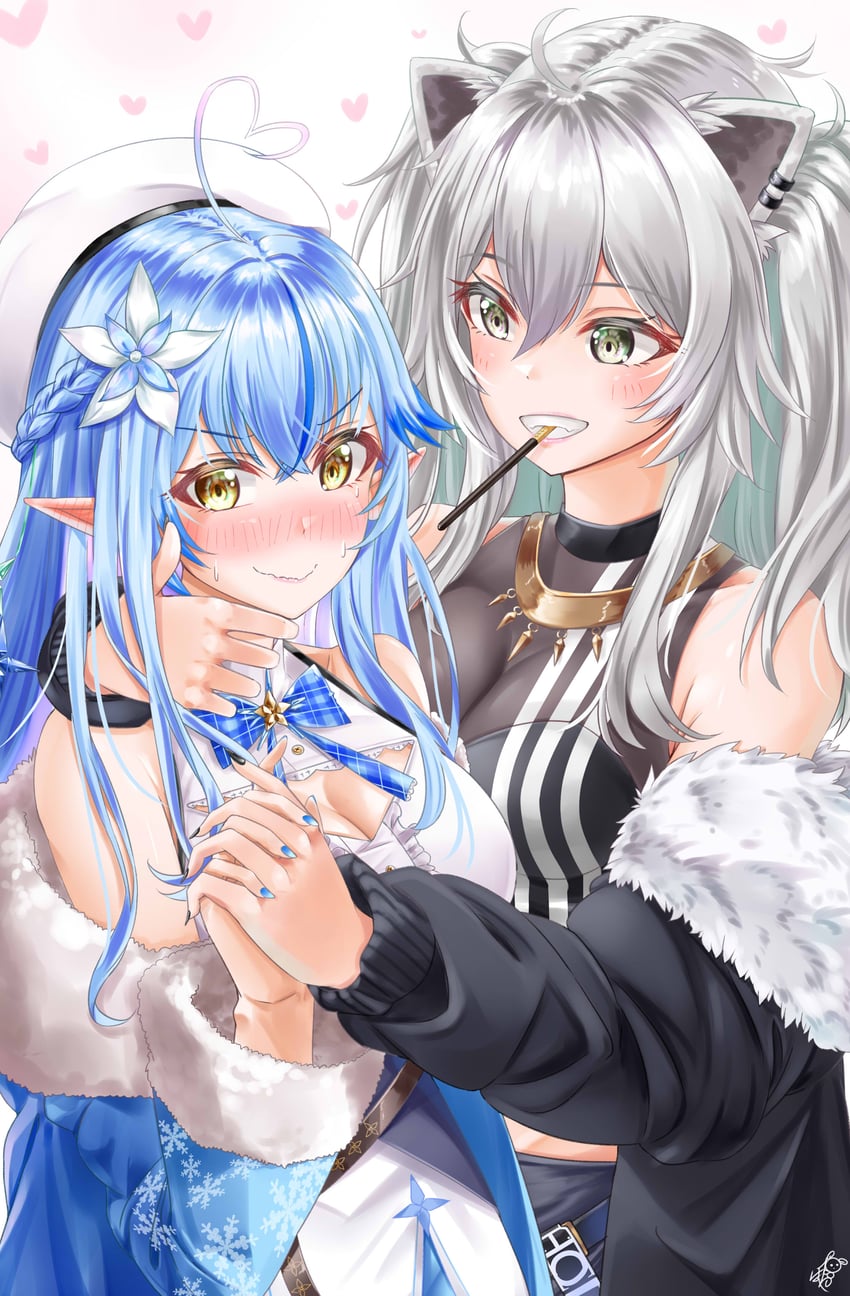 yukihana lamy and shishiro botan (hololive) drawn by ayakase_hotaru