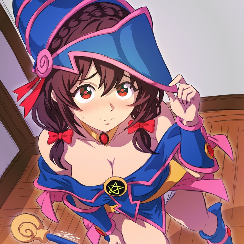 dark magician girl and yunyun (yu-gi-oh! and 1 more) drawn by 1am_c3sar