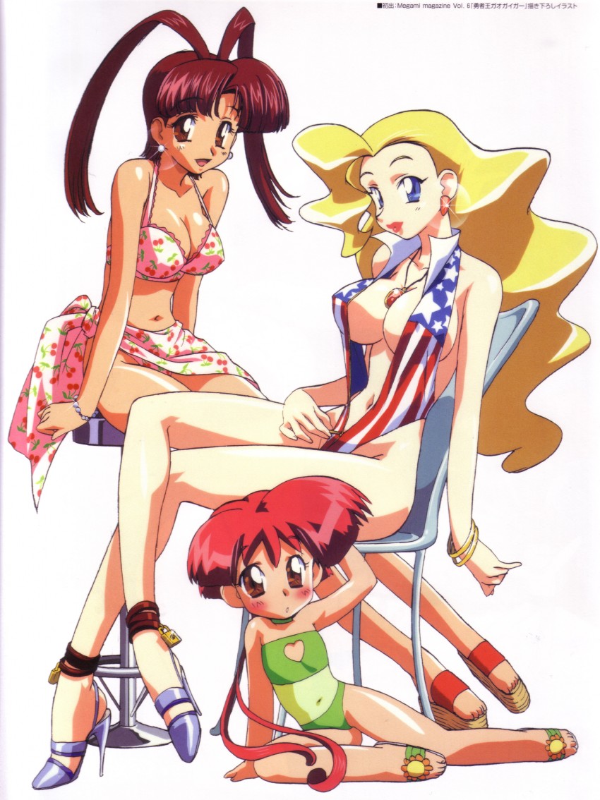 utsugi mikoto, swan white, and hatsuno hana (yuusha series and 1 more) drawn by kimura_takahiro