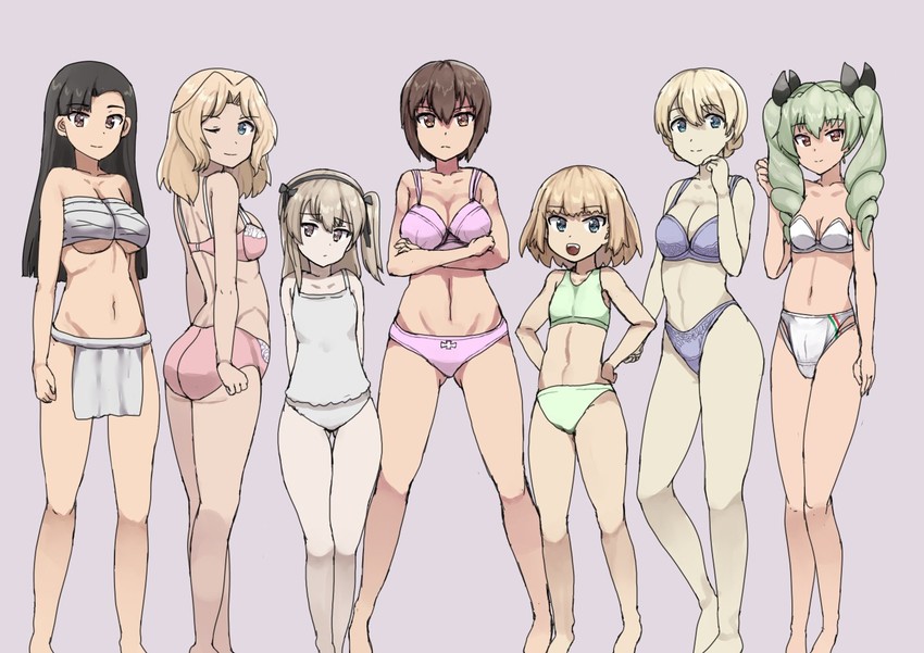darjeeling, nishizumi maho, anchovy, kay, shimada arisu, and 2 more (girls und panzer) drawn by sikijou77o
