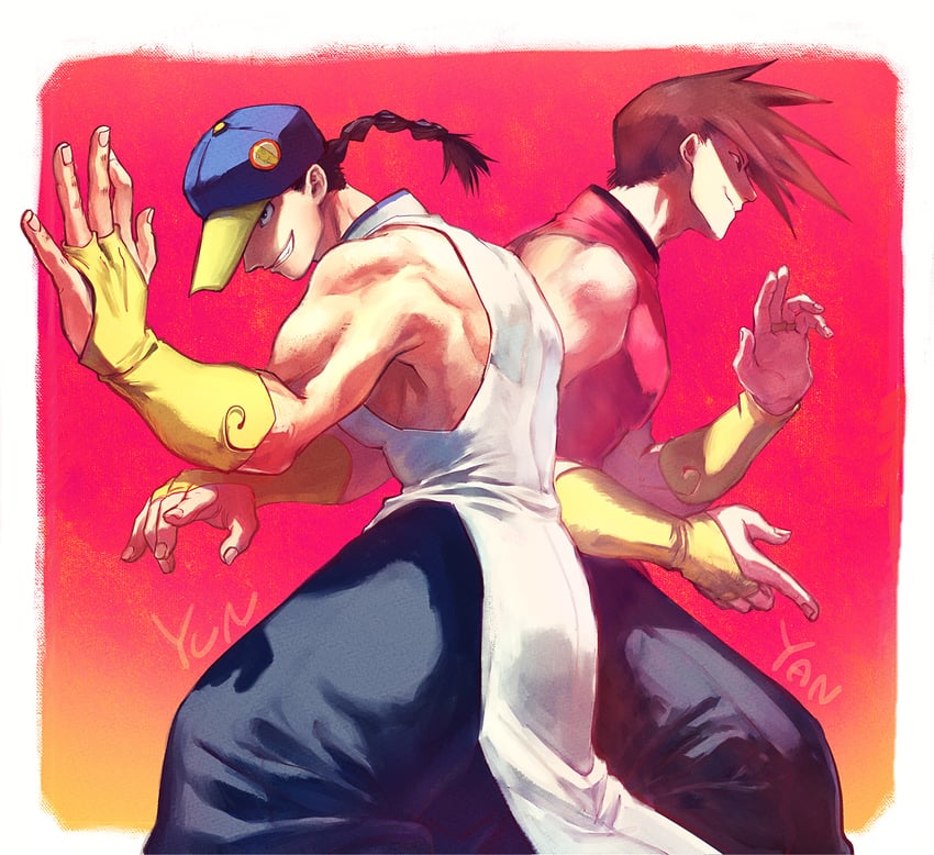 yun lee and yang lee (street fighter and 1 more) drawn by yuza