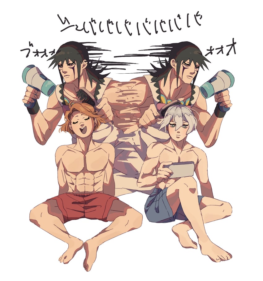 jodio joestar, usagi aloha'oe, charming man, and bigmouth strikes again (jojo no kimyou na bouken and 1 more) drawn by siniy