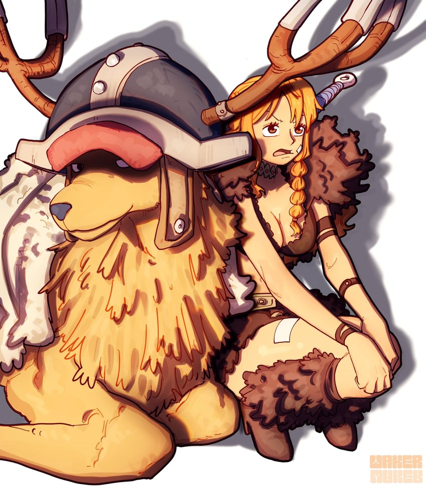 nami and tony tony chopper (one piece) drawn by taku_(aywakutakuay)