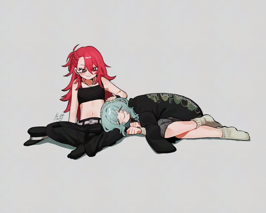 nemui nemu and tomogara saki (kimi no koto ga dai dai dai dai daisuki na 100-nin no kanojo) drawn by 11230kingyo