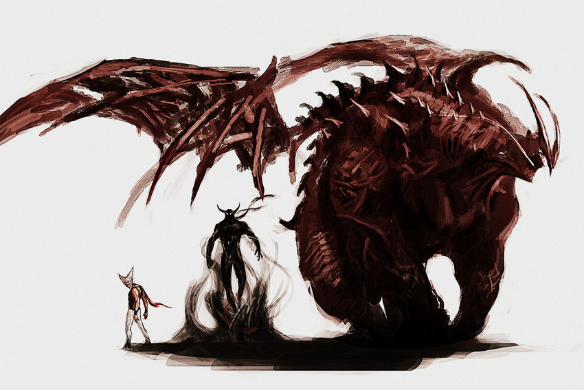 awakened garou and garou (one-punch man) drawn by js_(muxin007)
