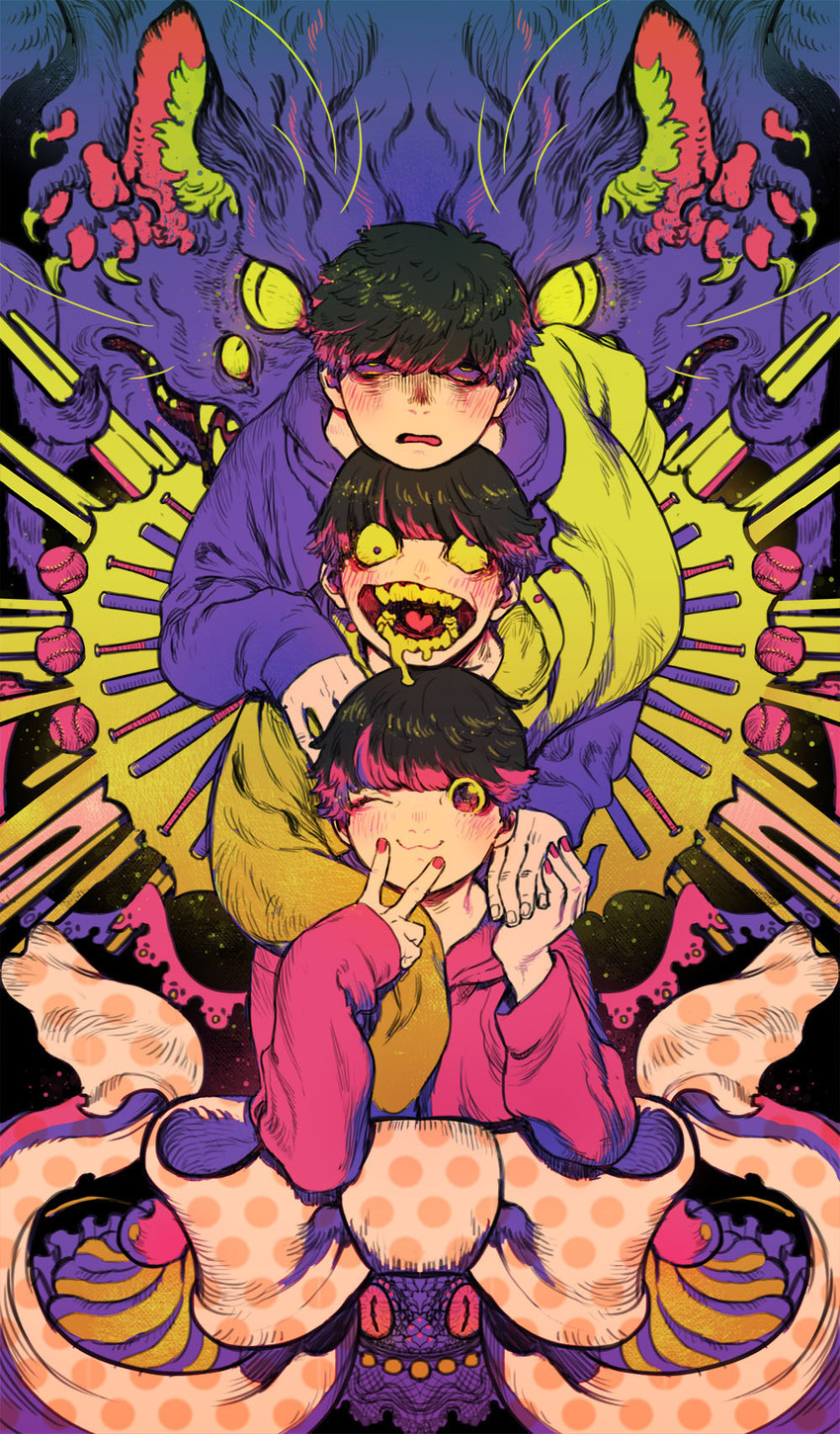 matsuno ichimatsu, matsuno jyushimatsu, and matsuno todomatsu (osomatsu and 2 more) drawn by maro_bideru