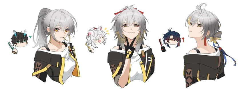 trailblazer, stelle, dan heng, blade, and jing yuan (honkai and 1 more) drawn by 625light