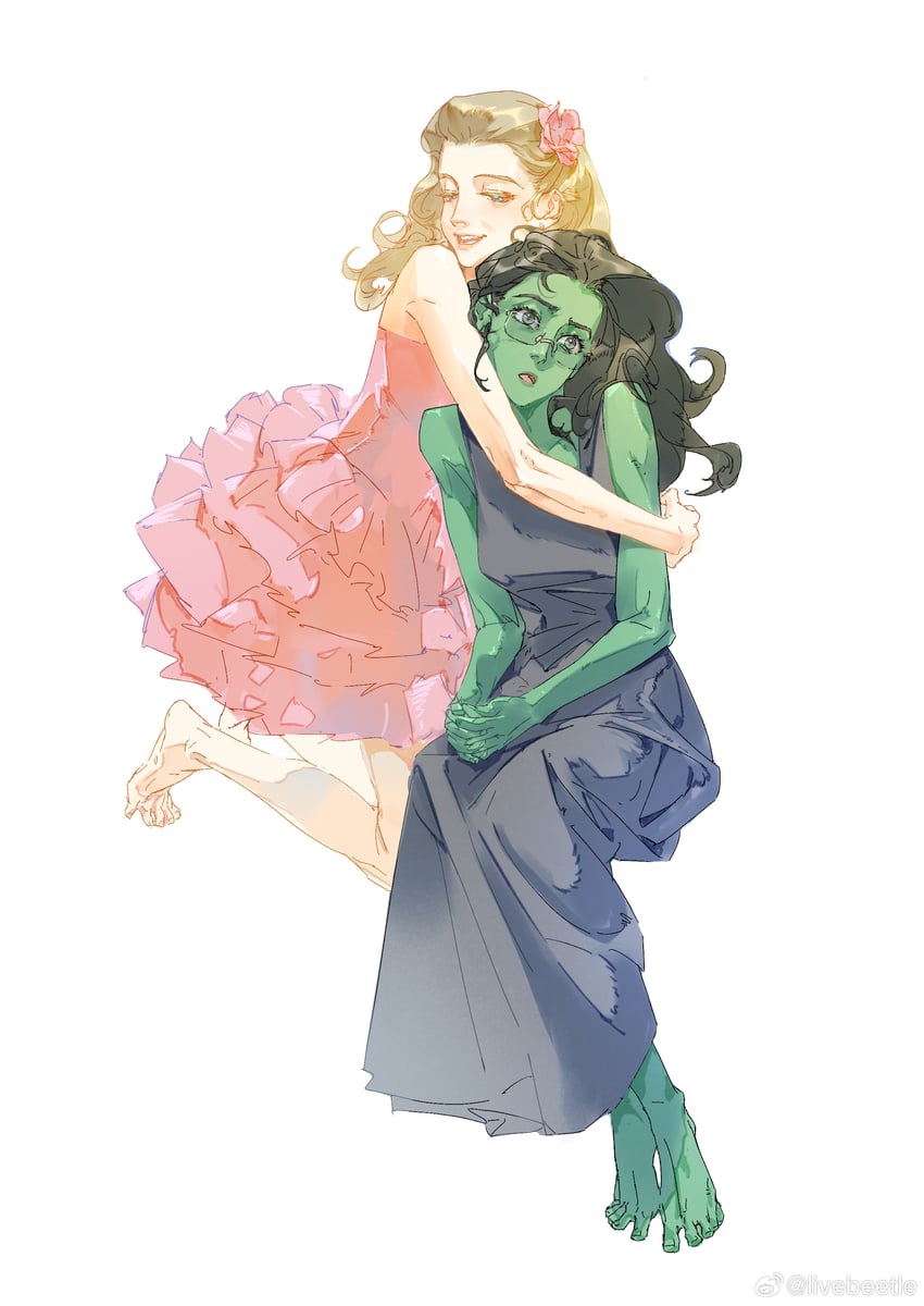 good witch of the north and elphaba thropp (wicked) drawn by siyemmm