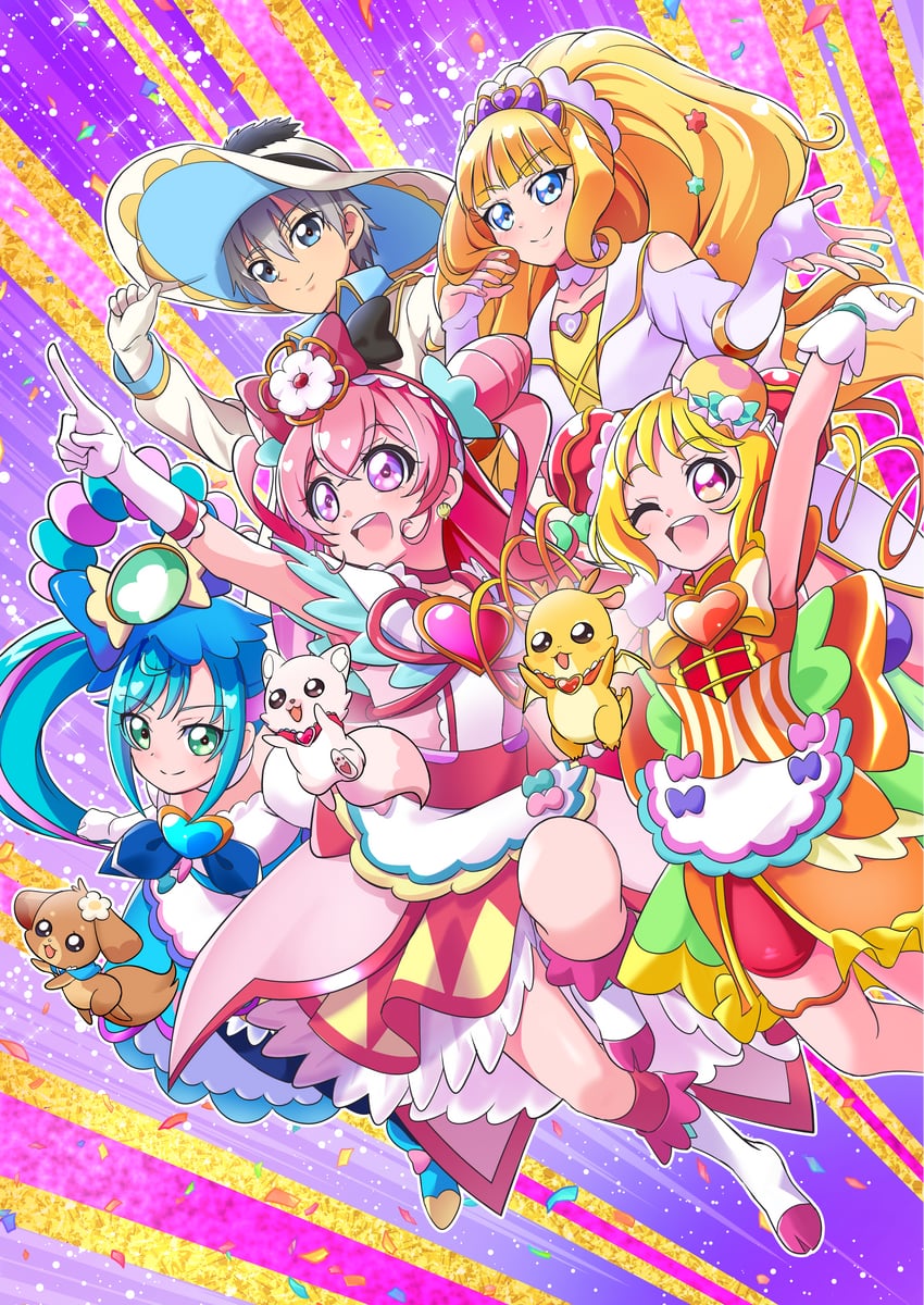 nagomi yui, fuwa kokone, kasai amane, hanamichi ran, cure precious, and 8 more (precure and 1 more) drawn by tirofinire