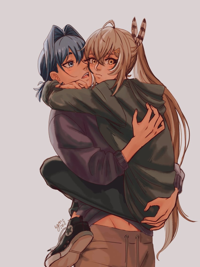 ouro kronii and nanashi mumei (hololive and 1 more) drawn by ymirdraws