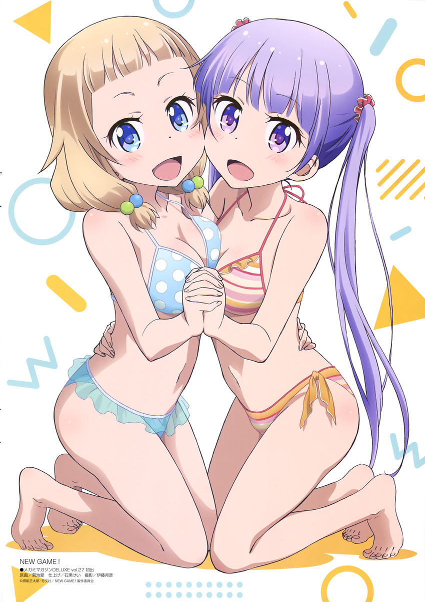 suzukaze aoba and sakura nene (new game! and 1 more) drawn by kikuchi_ai