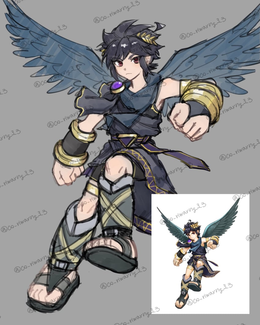 dark pit (kid icarus and 1 more) drawn by ko_iwari_ngo