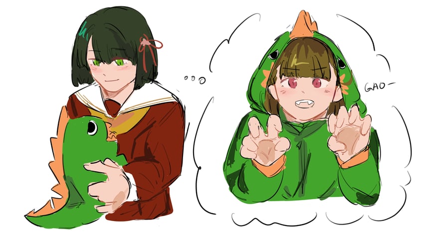 momose ginko, kachimachi kosuzu, and gonzales (love live! and 1 more) drawn by kepitingtiga
