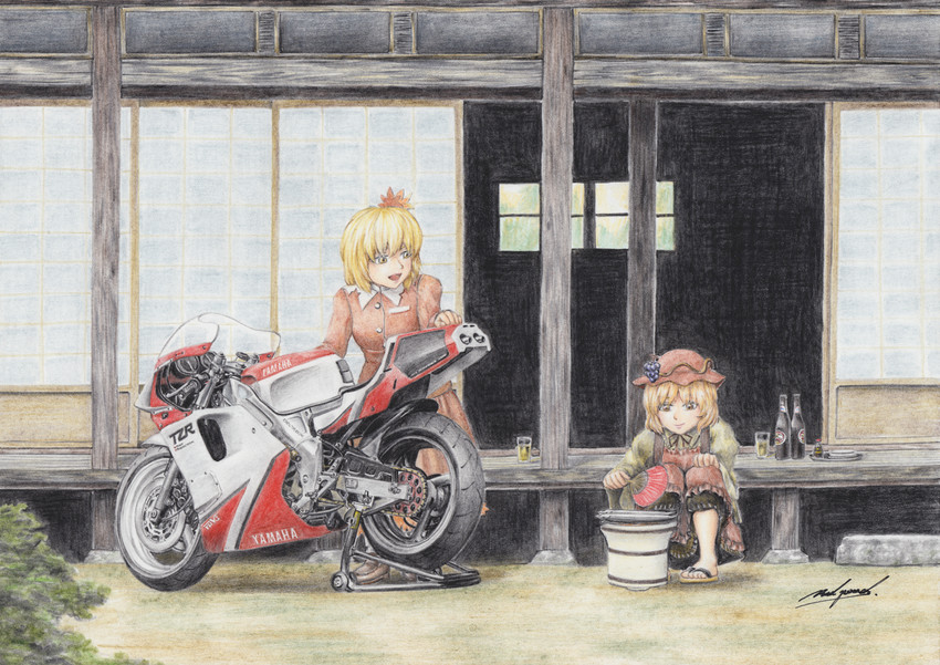 aki minoriko and aki shizuha (touhou and 1 more) drawn by red_pond