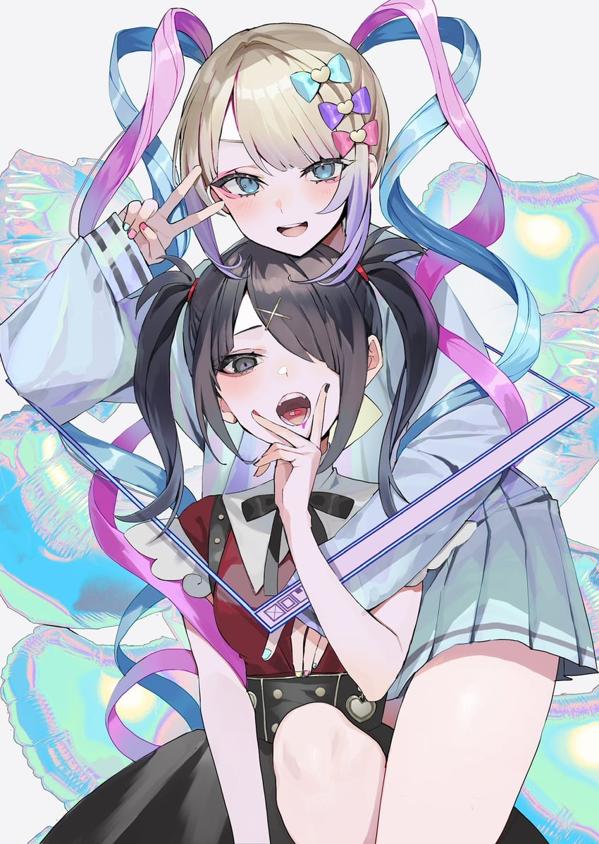 chouzetsusaikawa tenshi-chan and ame-chan (needy girl overdose) drawn by sakusya2honda