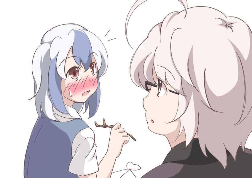 kamishirasawa keine and morichika rinnosuke (touhou) drawn by lozelia