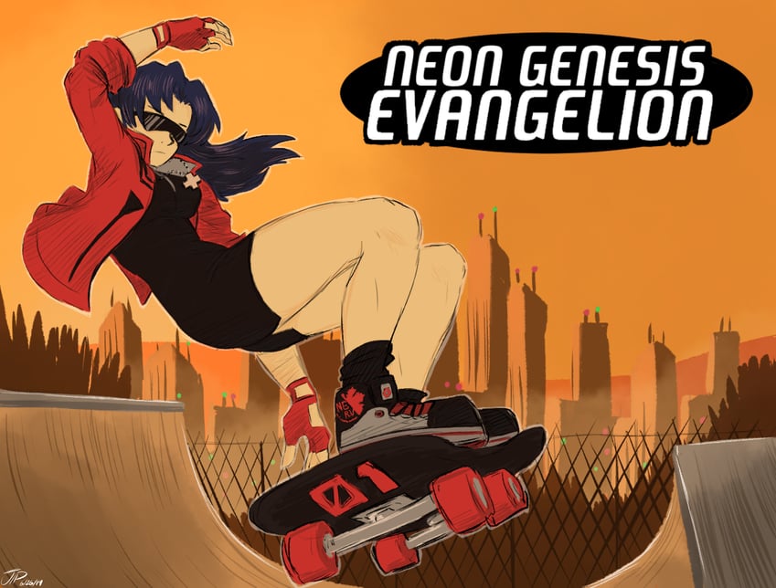 katsuragi misato (neon genesis evangelion and 1 more) drawn by videajames